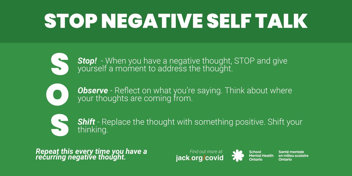 Are you having negative chatty conversations, with yourself? Shut it down by trying out this SOS exercise by <a href="/SMHO_SMSO/">School Mental Health Ontario</a> and <a href="/Wisdom2Action/">Wisdom2Action</a>. More at jack.org/covid