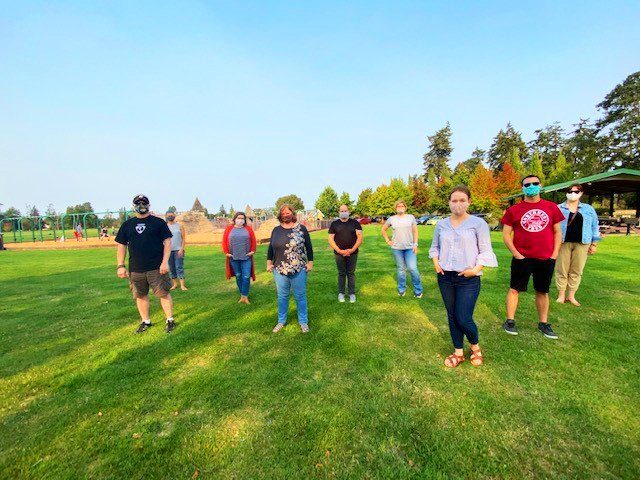 WaStateDES's tweet photo. Meet our Communications team. We met for a socially-distanced, off-site meeting to connect in-person—no screens needed! Behind the scenes at DES, Communications handles everything from marketing to media relations. Say hello in the comments. 👇 

#WA #fortsteilacoom #lakewoodwa https://t.co/LGGiU8EAsP