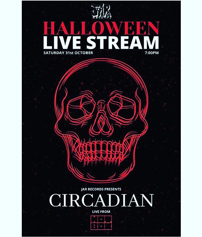 JAR Records presents <a href="/CircadianBSE/">Circadian</a>  live at the @HotBoxLiveEven1 in Chelmsford on Halloween at 7pm Livestream! 
Don’t miss it! 🎃👻🎸🥁 #JARrecords #hotboxliveevents #Chelmsford #Halloween2020 #halloween #Livestream #gig #livemusic #newmusic #NewMusic2020