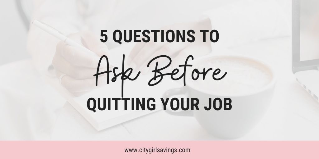 CityGirlSavings's tweet image. At some point in our lives, we’ve all been faced with the infamous question, “should I quit my job or should I stay?” The #CityGirlSavings Team has put together 5 questions to ask yourself before quitting your job. #WomenWhoWork #WorkLifeTips citygirlsavings.com/5-questions-as…