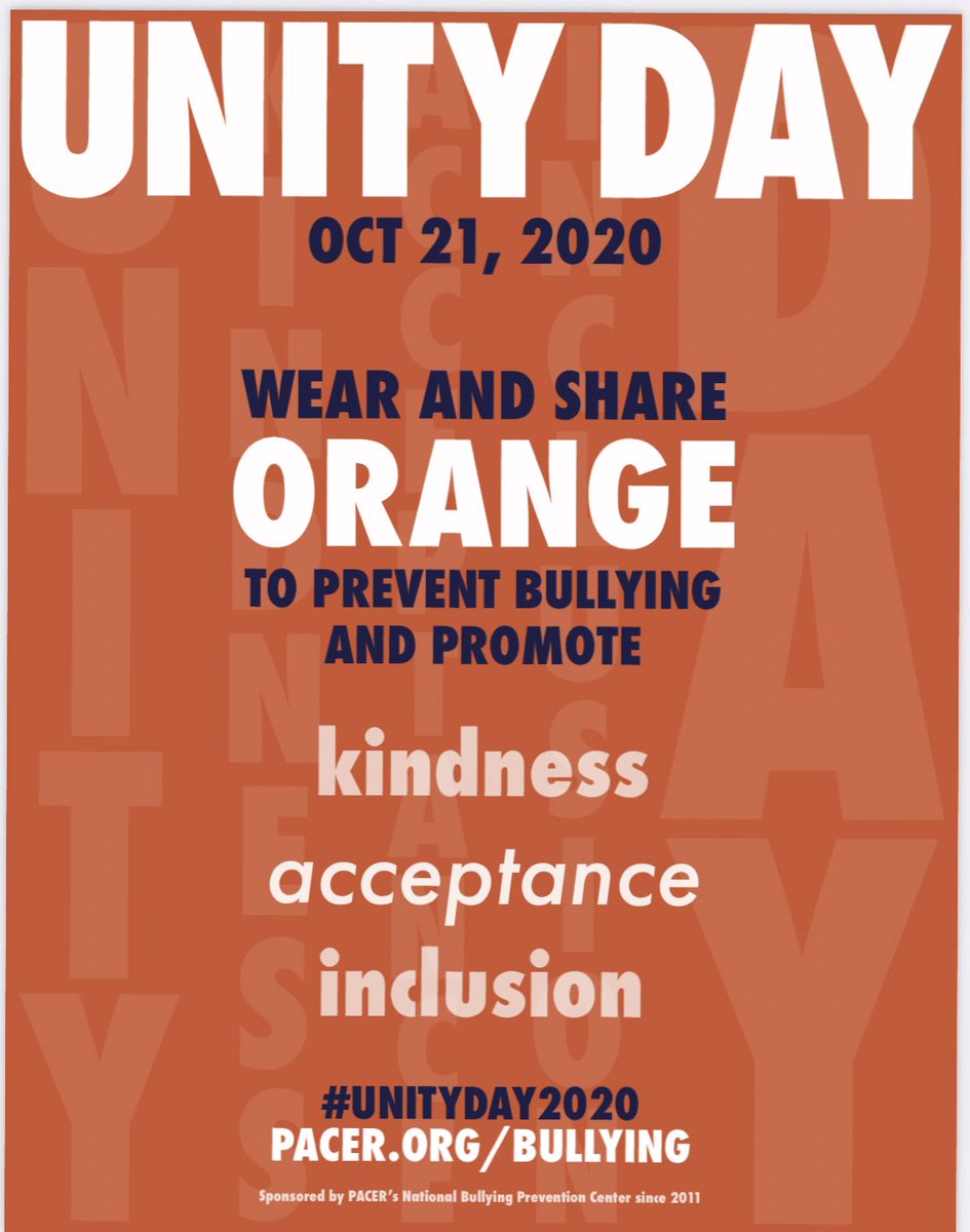 cabrillomiddle's tweet image. Tomorrow is Unity Day in support of Bully Prevention Month. Wear orange to your SEL class to show support. Don’t forget to check out the Kindness Wall too!- bit.ly/3kg349d
 #beanupstander @MrsBranstetter @PrincipaL_Dawes