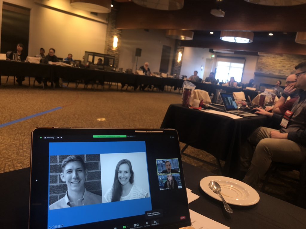 outcropcom's tweet image. Underwhelming photo but overcome with emotion in this room. Our first in-person, multi-day event since COVID. And it’s with some #Nunavut tourism operators! Fitting its #SmallBusinessWeek2020 too. Despite all the challenges, theres optimism and hope for this sector. ❤️
