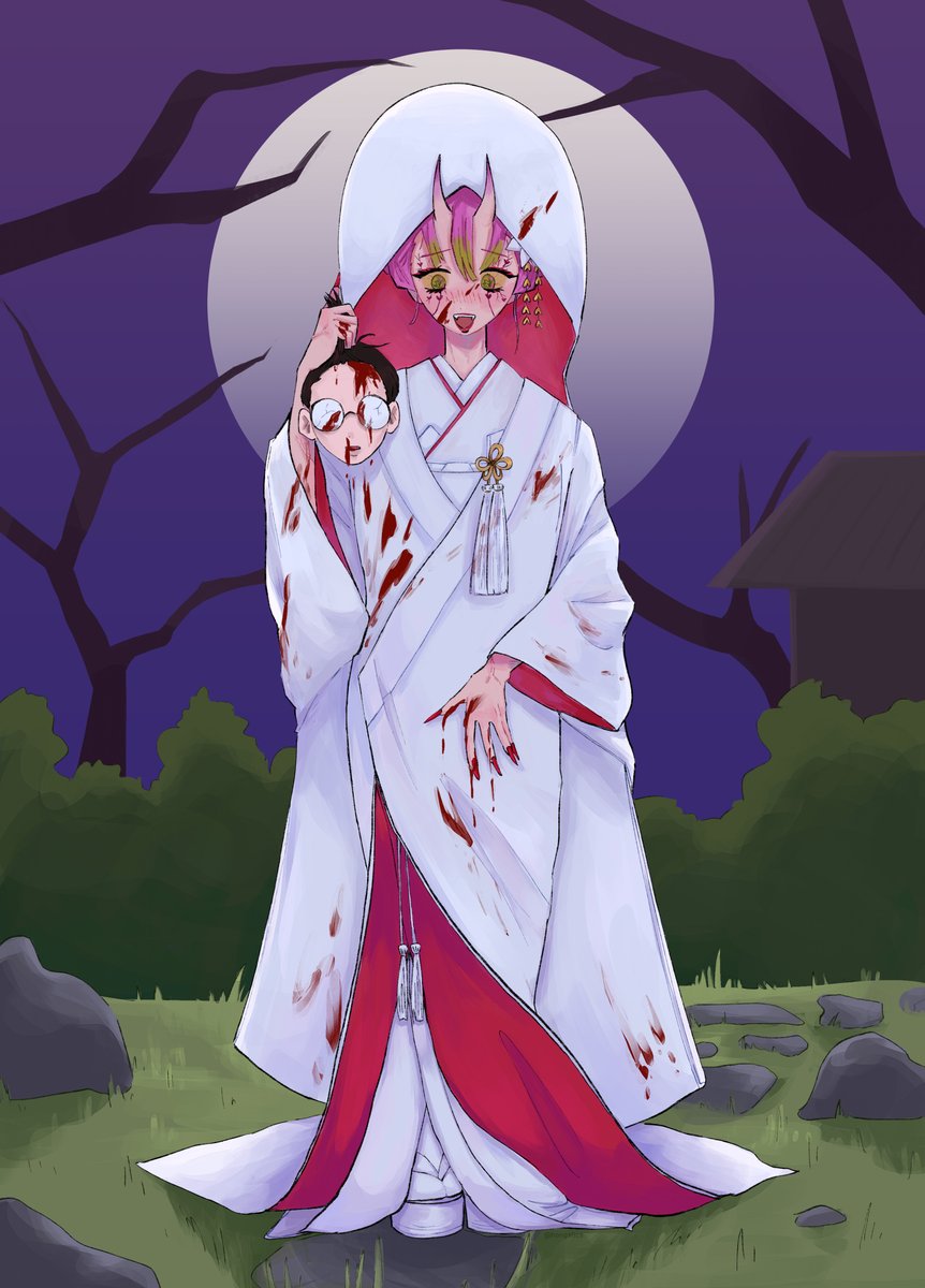 hongslice's tweet photo. the bride👹 https://t.co/AzjkxnDUTl