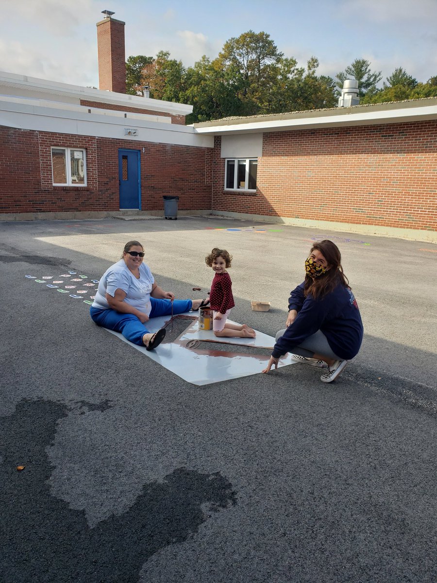 Our dedicated staff continue to work on our playground's sensory pathways. Our playground is looking amazing! #nsd42 #NashuaDistrict #ledgeschool <a href="/ChasTweets/">Chas Miller</a> <a href="/LedgeSchool/">Ledge Street School</a>
