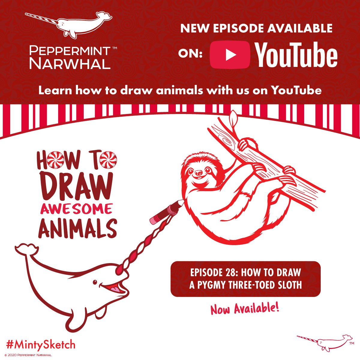 PepomintNarwhal's tweet image. Draw a #PygmySloth w/ us: youtu.be/ioF_5sRMD8I

2021 #PeppermintNarwhal Animal Holiday Calendar: rb.gy/oulgbo
Animal Face Masks: etsy.me/2uz5l6k
Redbubble: rdbl.co/1IkK0AY
YouTube: rb.gy/mn4q77
Patterns: bit.ly/2PUGTtU