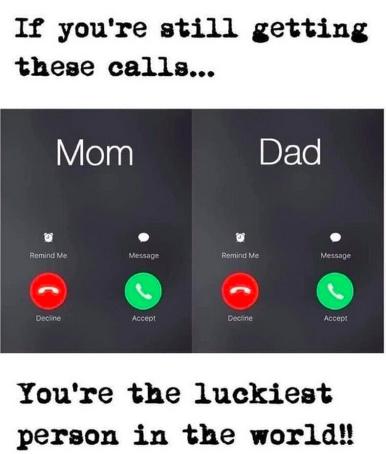 sandy_carter's tweet image. If your mom and dad still call, you are the luckiest person in the world!

#leadership #COVID19