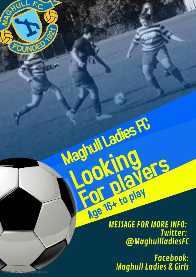 MaghullLadies's tweet photo. 🌟 LOOKING FOR PLAYERS 🌟 

Please see image below for details 

#ladiesfootball #Womensfootball #Liverpool #football #playerswanted #grassroots https://t.co/EbaBawqiFo