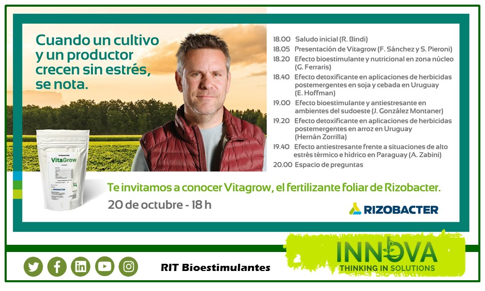 IAgroservicios's tweet photo. Hoy se hará el lanzamiento oficial del Bioestimulante #Viragrow de @RizobacterARG
Esta tecnología es parte de nuestra Red Innova Testing Bioestimulantes 👏👏👏
#redinnovatesting #bioestimulantes #biocontrol #fertilizante #thinkinginsolutions https://t.co/TbKOCduCku
