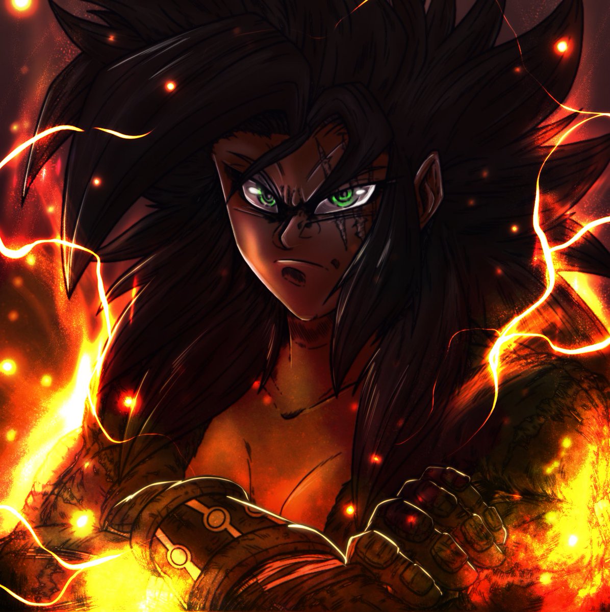Had a go at colouring <a href="/ArtThuky/">Thuky_art</a> linework of ssj4 Thukasa. Had fun with this!! Hope ya like!!

#ssj4 #animegirl #animeoc