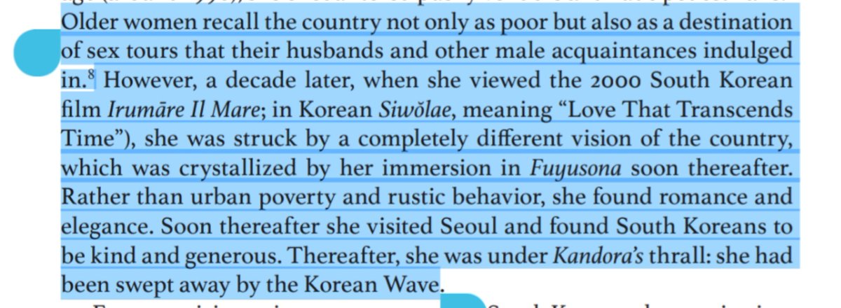 For these older women (and by older, I'm talking like older than 30- because East Asian patriarchy sucks and considers people like me over the hill) the image of Korea shifted significantly, as described in Lie's 2016 essay Obasan and Kanryu: