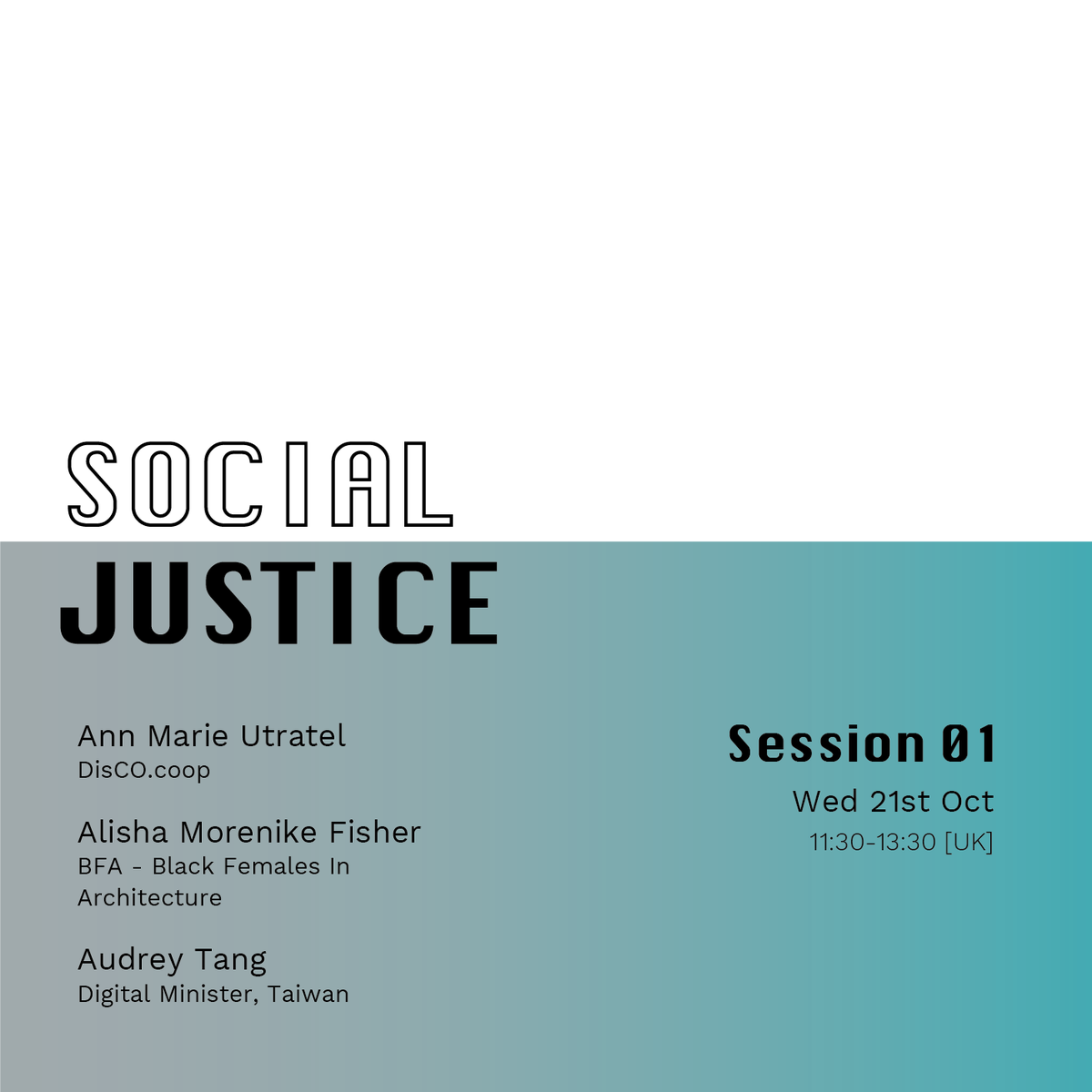 discocoop's tweet photo. Tomorrow #RadicalPractice Conference: #socialjustice session by @DarkMatter_Labs

Engage this conference's brilliant speakers ✨:
Ann Marie Utratel [https://t.co/R5aOZhDWFe]
Alisha Morenike Fisher [@BlackFemArc]
Audrey Tang [Digital Minister, Taiwan] https://t.co/2P9E14swDg