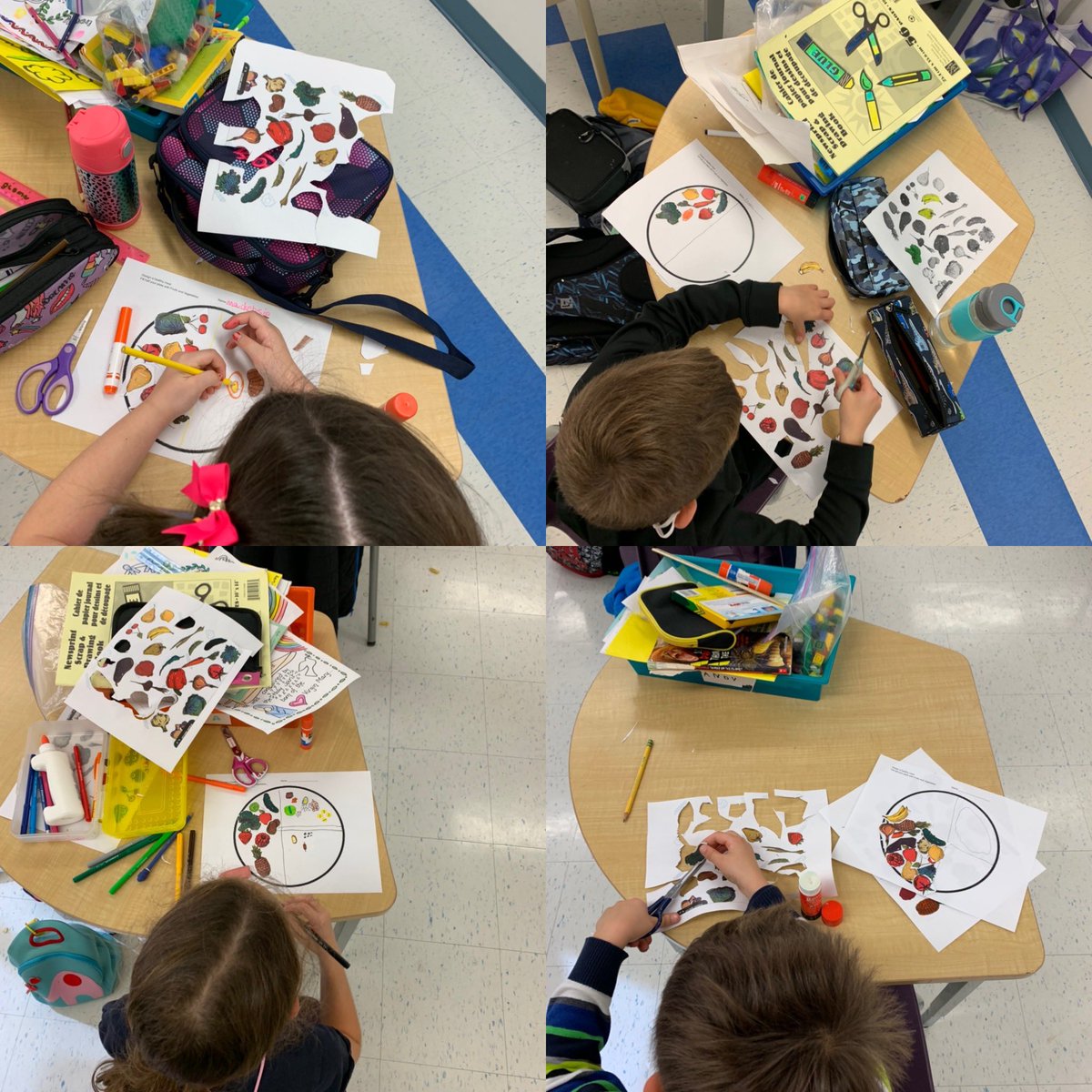 StGemmaEA's tweet photo. Learning about food groups and healthy plate organizing in @brownjgemma class today. We are also able to practice our cutting and pasting skills. #health #grade2 #halfplateoffruitsandveggies https://t.co/6EdQthpXBD
