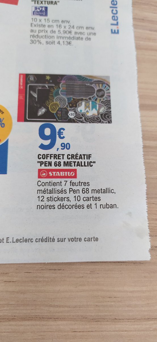 FPigments's tweet photo. Alerte Promotion chez @LeclercBonPlan 

#pen68 #feutre #metallique https://t.co/iBk7EBEzFh