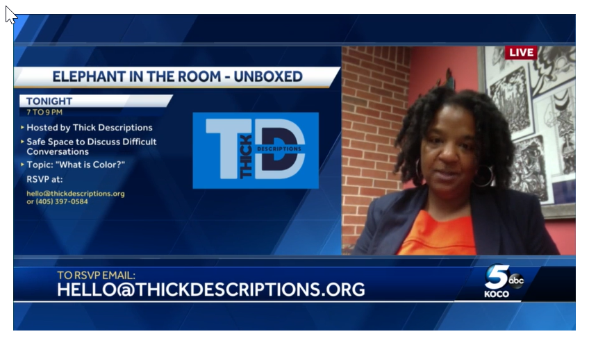 thickdescript's tweet photo. This morning, Suzette joined @koconews #Nowcast to talk about "What is Color?". To see the footage, visit us on Facebook: https://t.co/var3Js9xnt

#HumanityThinking #CulturalIntelligence #ScienceEmpowerment #DoTheWorkWithUs #ElephantInTheRoom #WhatIsColor #EITRU2020 #Anthropology https://t.co/1jtaPu4J3U