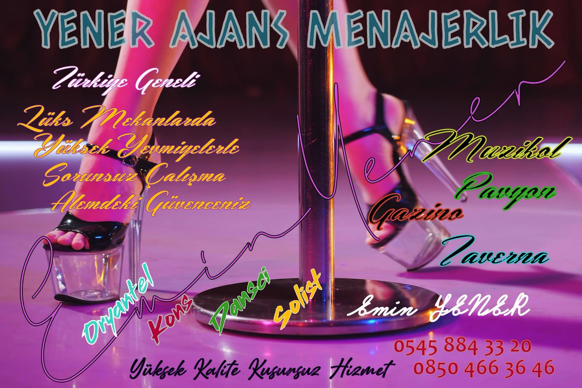 ❇️Türkiye'nin En Büyük Menajerlik Ajansı ❇️
🔷Lüks Gazinolarda 🔷
🔘500 den Başlayan Yevmiyelerle Çalışmak İçin 🔘
0545 884 33 20  📞 0850 466 36 46
  ⛔️Menajer Emin Yener ⛔️#Kons ,#Oryantel , #Solist , #Dansçı , #Gazino , #pavyon , #Müzikol , #Bar , #Yatılıiş, #GazinoMenajeri