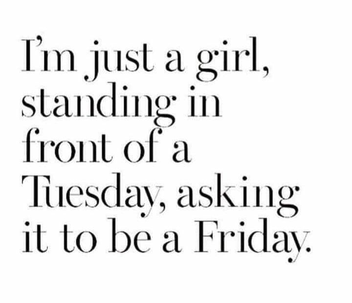 Haha 🙈🙈 don't wish the week away, try and find enjoyment in every day ❤
#tuesday #tuesdayvibes #tuesdaymotivation #tuesdaythoughts #tuesdaymood #tuesdaytip #tuesdays #tues #enjoylife #enjoy #enjoythelittlethings #enjoythemoment #enjoythejourney #enjoyinglife #enjoyeveryday https://t.co/pGWTi9oF4c