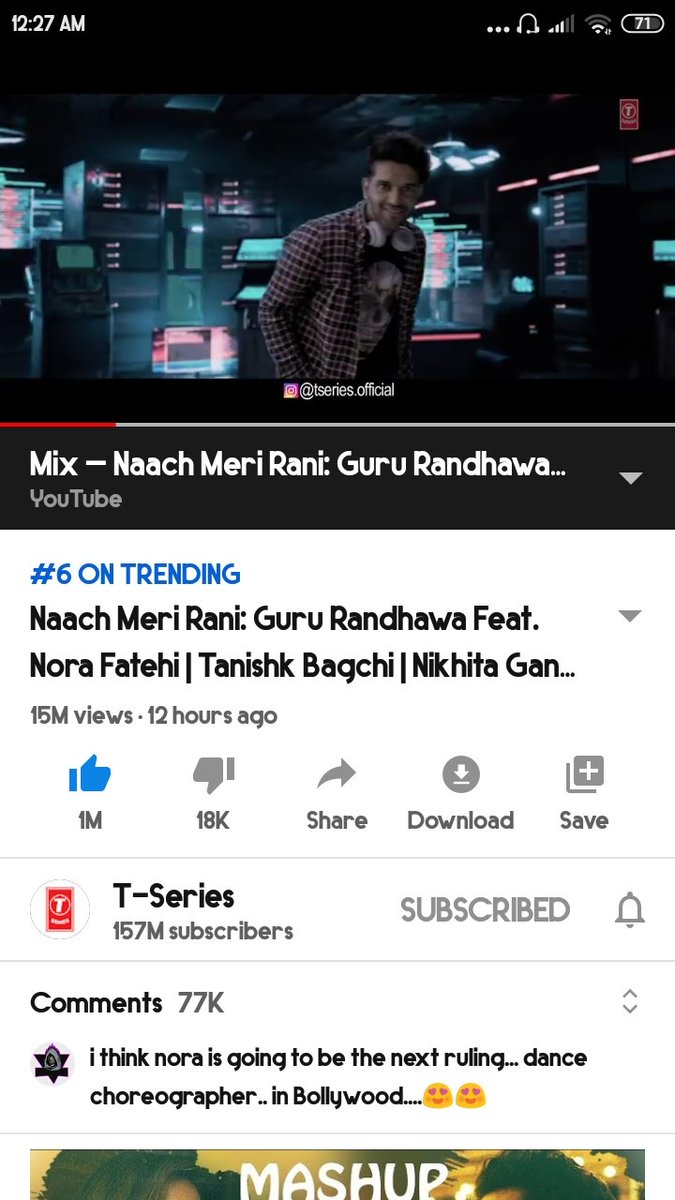 12 hours 15M views 🔥🔥 trending at no 6 in Bangladesh 💥💥💥
#NaachMeriRani #GuruRandhawa @GuruOfficial https://t.co/JusHmoqDJC