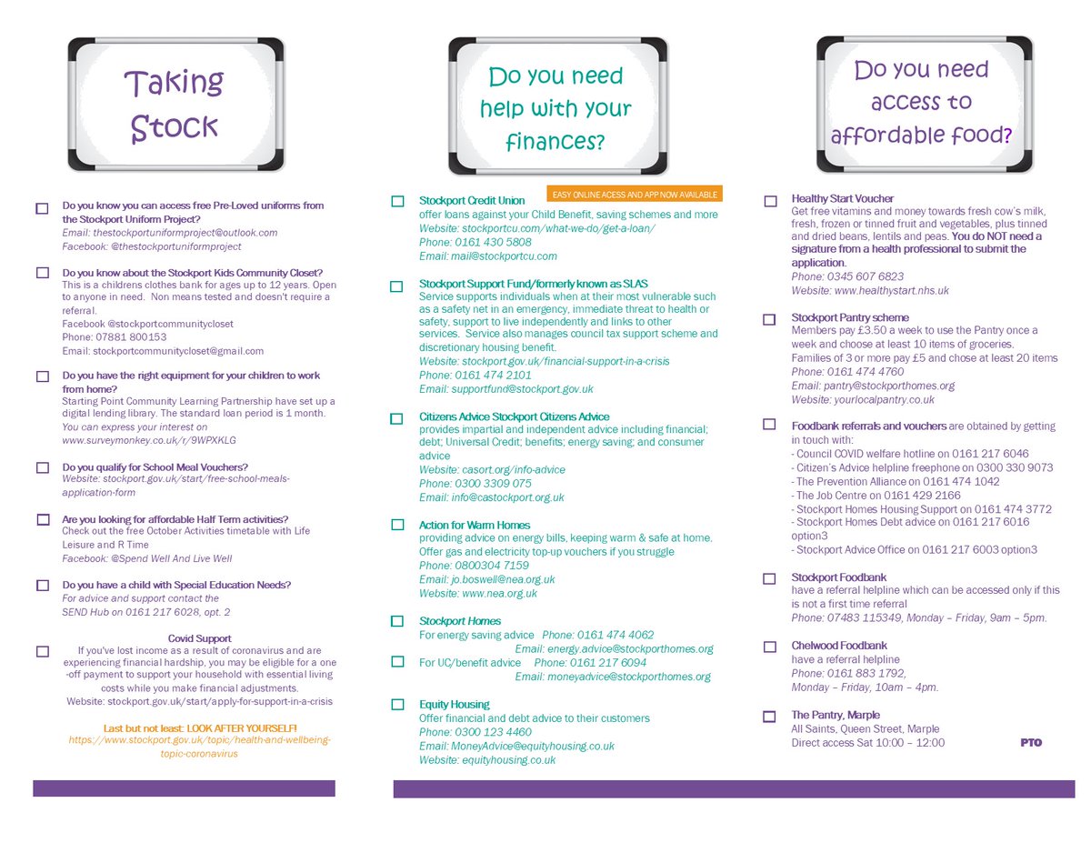 Check our updated flyer out. #octoberhalfterm #Moneymaximising #onestockport #SpendWellandLiveWellinStockport