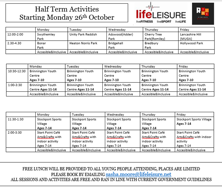 <a href="/teambrinnington/">Community</a> Lots of free activities in Stockport through Half Term :)