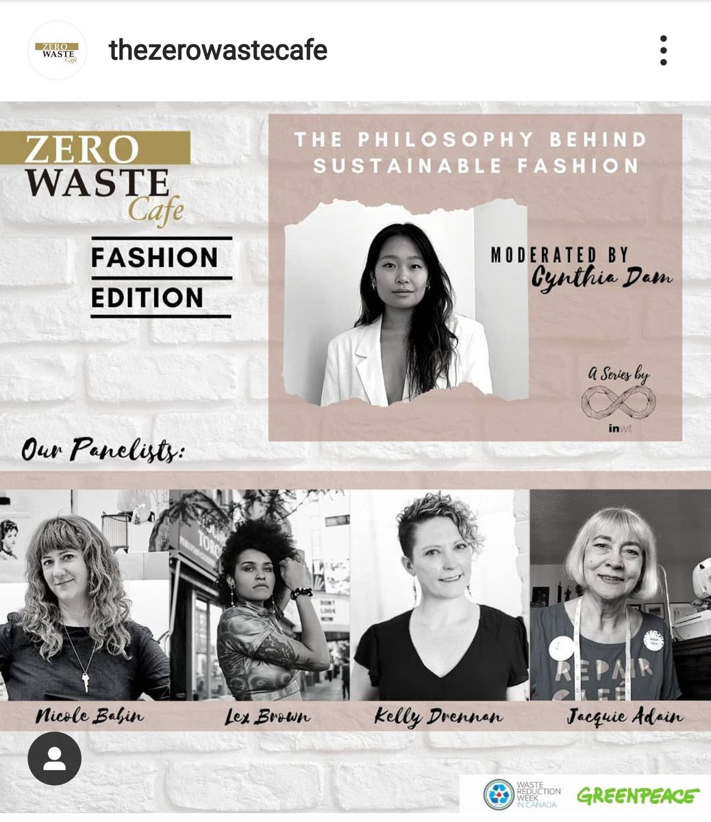 Tonight: Sustainable Fashion discussn w special guests 👇 for 
#WasteReductionWeek #Textiles Tuesday! eventbrite.ca/e/zero-waste-c… See more events, incl microplastics film screening avail Fri-Sun + panel discussion 4pm Sun w special guests! wrwcanada.com/en/get-involve… #0wasteTO #EcofairTO