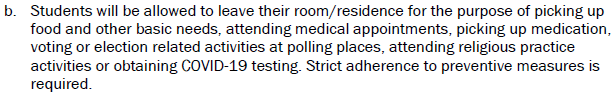 Same for getting basic needs -- these are all institutions that should be taking some care.