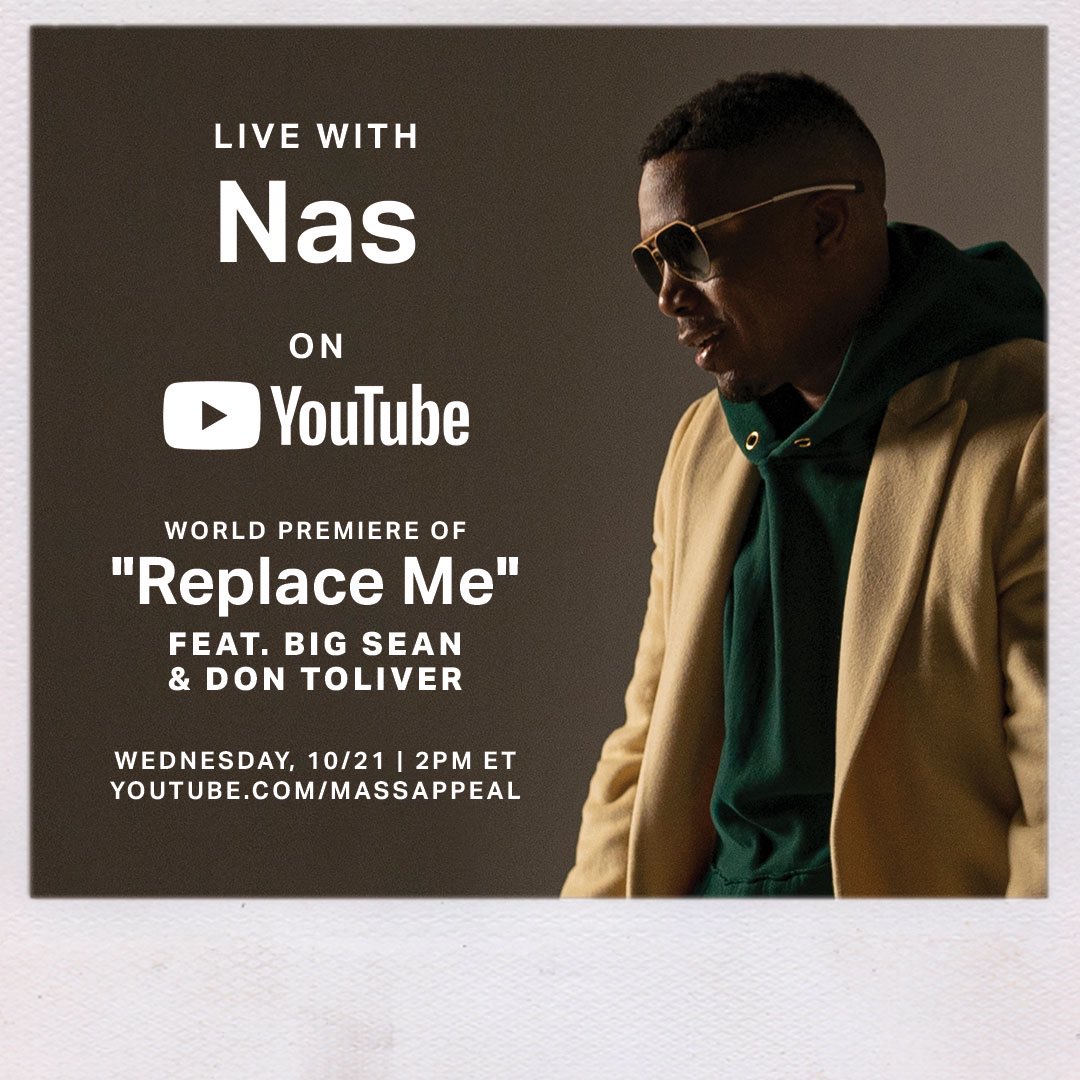 Going live tomorrow 2pm ET on @youtubemusic + world premiere of “Replace Me” video ft @BigSean @DonToliver @Hit_Boy. Tune in! https://t.co/gwYlH3Ftu7