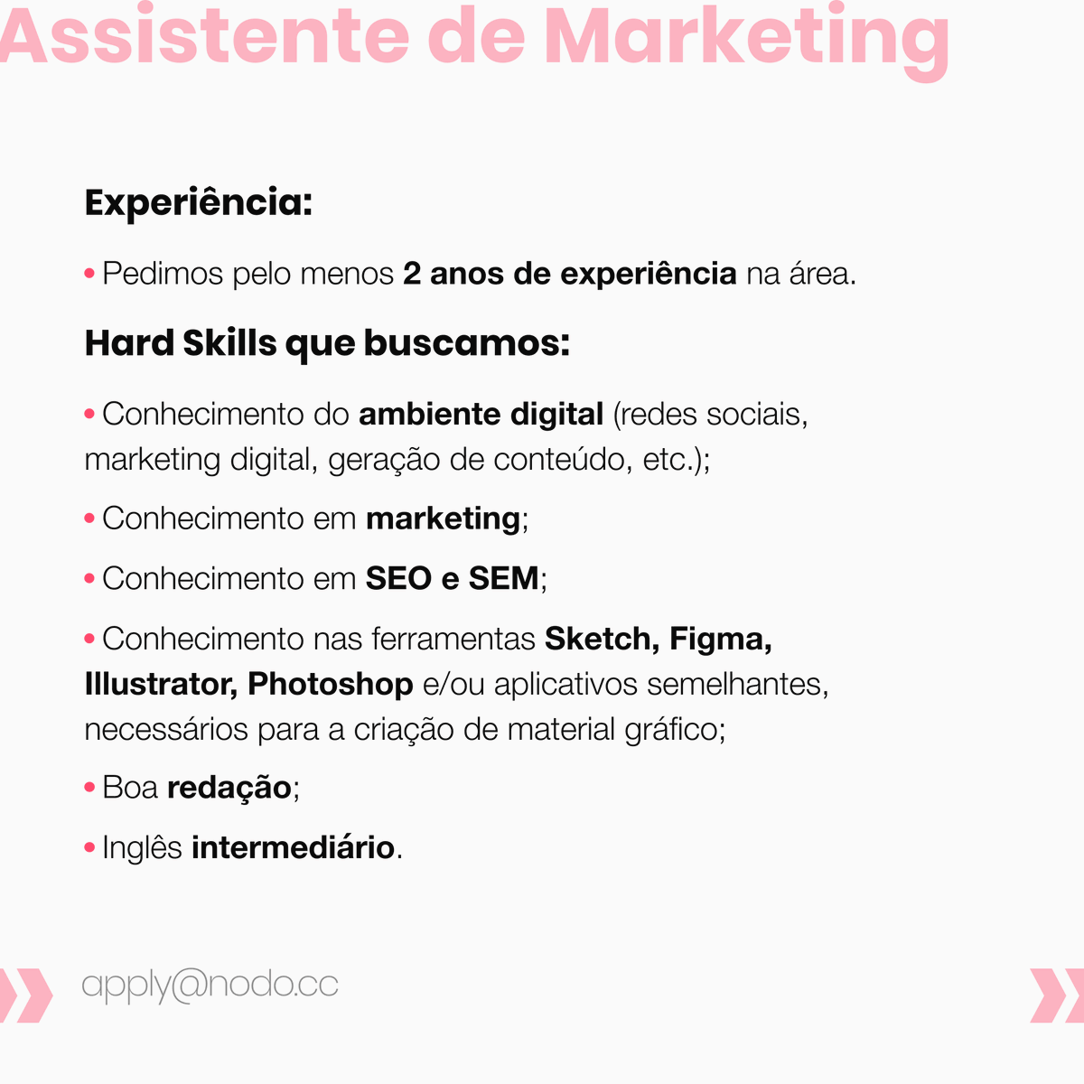 NodoDigitalBR's tweet photo. Se você tem interesse em trabalhar com marketing, está cursando ou tem graduação em Jornalismo, Publicidade, Marketing, Design, Artes, Comunicação ou áreas afins, sua oportunidade está aqui!
Confere a descrição completa nas imagens e links abaixo 👇🏻 https://t.co/AsNxqU5TyW