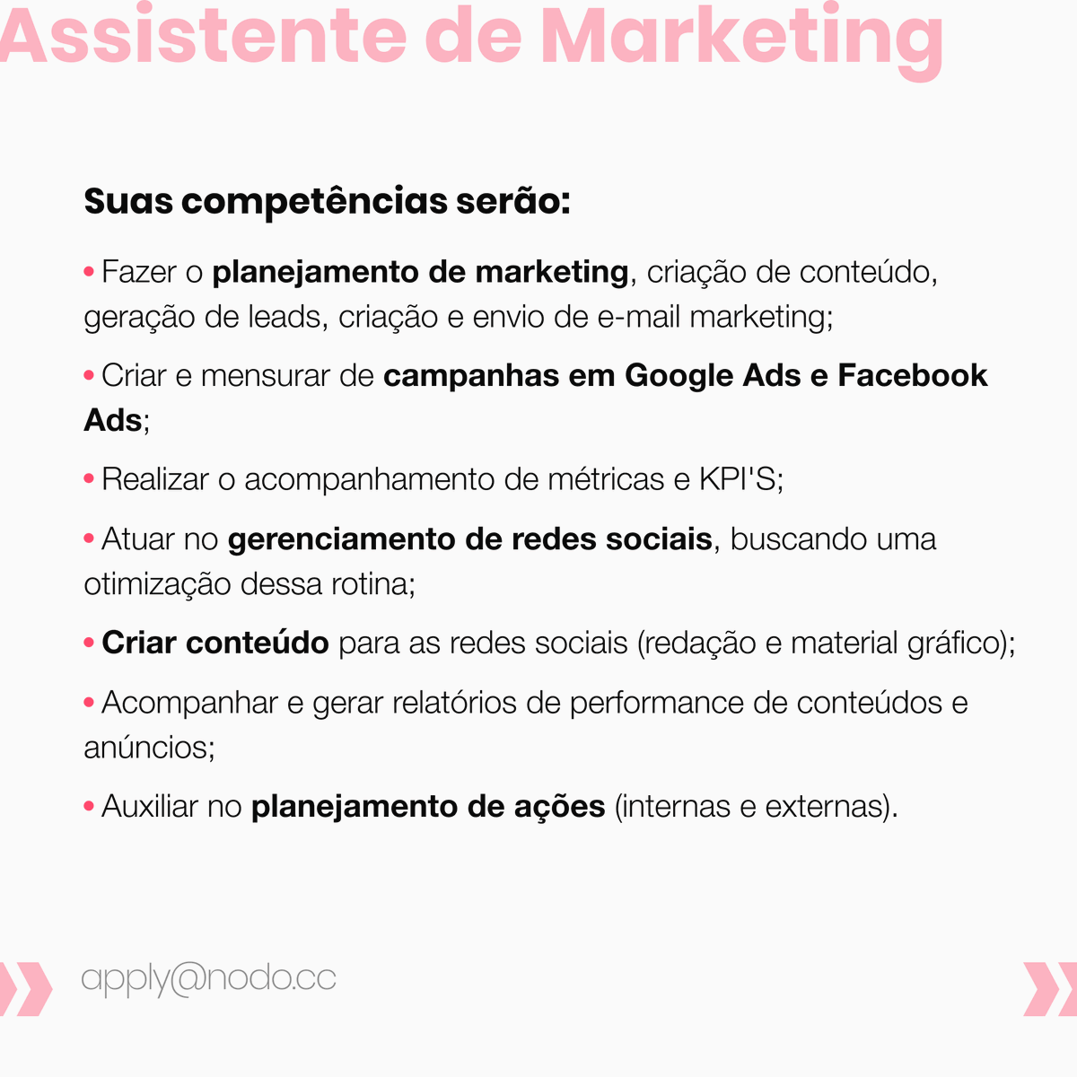 NodoDigitalBR's tweet photo. Se você tem interesse em trabalhar com marketing, está cursando ou tem graduação em Jornalismo, Publicidade, Marketing, Design, Artes, Comunicação ou áreas afins, sua oportunidade está aqui!
Confere a descrição completa nas imagens e links abaixo 👇🏻 https://t.co/AsNxqU5TyW