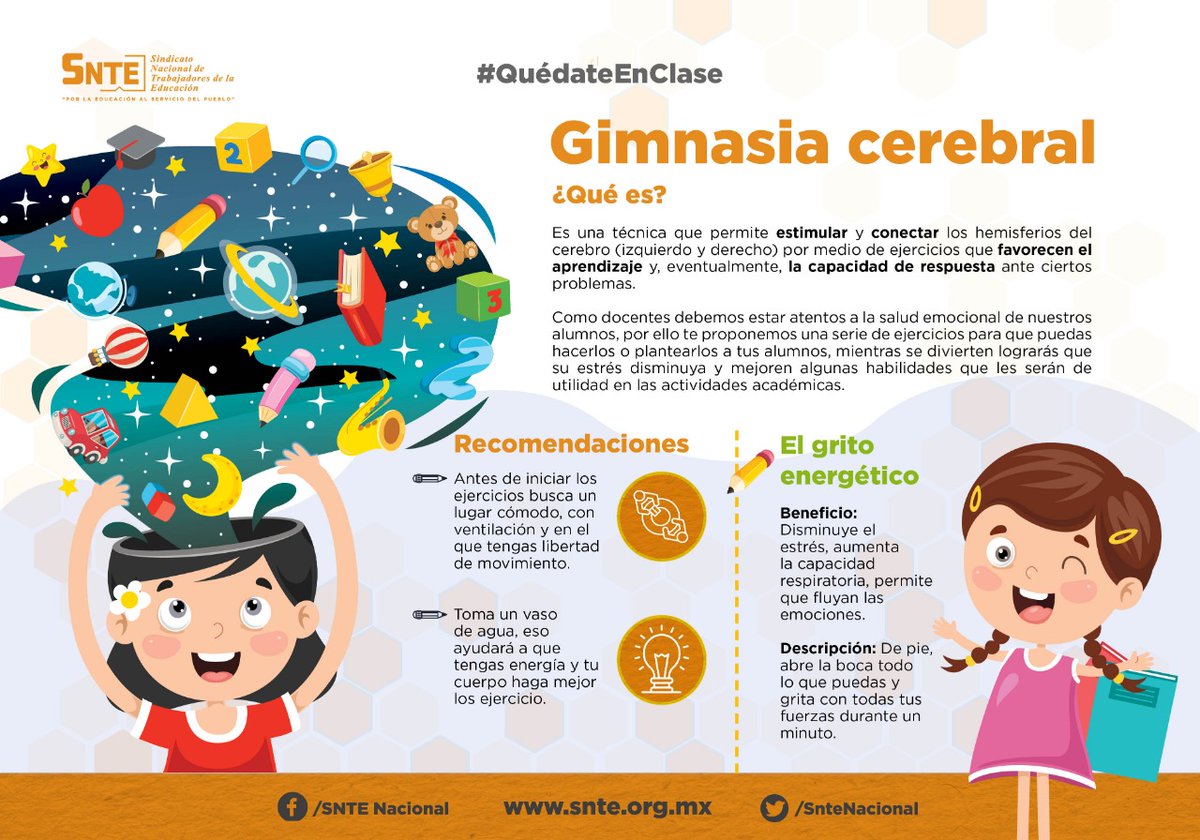 #QuedateEnClase #preSNTE55

📚 Estimular aprendizaje✔️ y capacidad de respuesta✔️ de alumnos en el proceso de clases on line es parte de la técnica llamada gimnasia cerebral 🔢 🧠 Cónocela y aplícala al 💯

#QuedateEnCasa 
Pero #QuedateEnClase ✅
