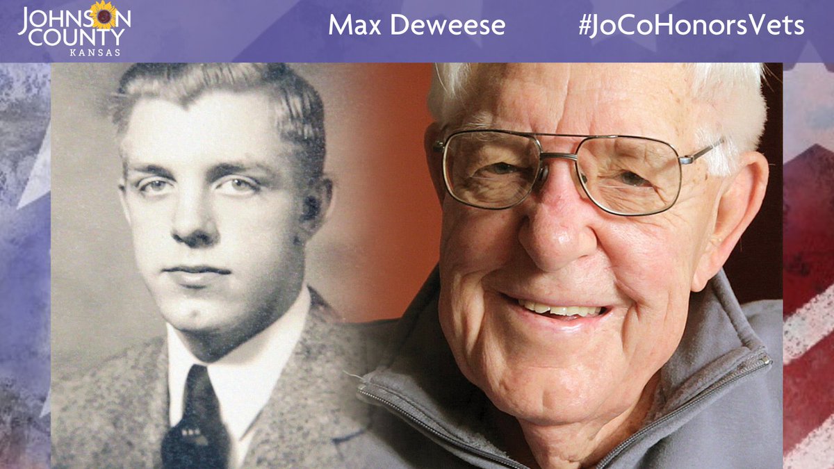 Meet Max Deweese who resides in Overland Park ( @opcares). He is a World War II veteran who served in the  @USMC. Visit his profile to learn about a highlight of an experience or memory from WWII:  https://www.jocogov.org/dept/county-managers-office/blog/max-deweese  #JoCoHonorsVets 