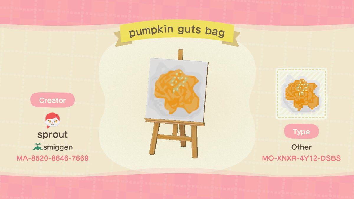 reasonably happy with my pumpkin guts ac design #ACNHDesign #ACNHDesigns