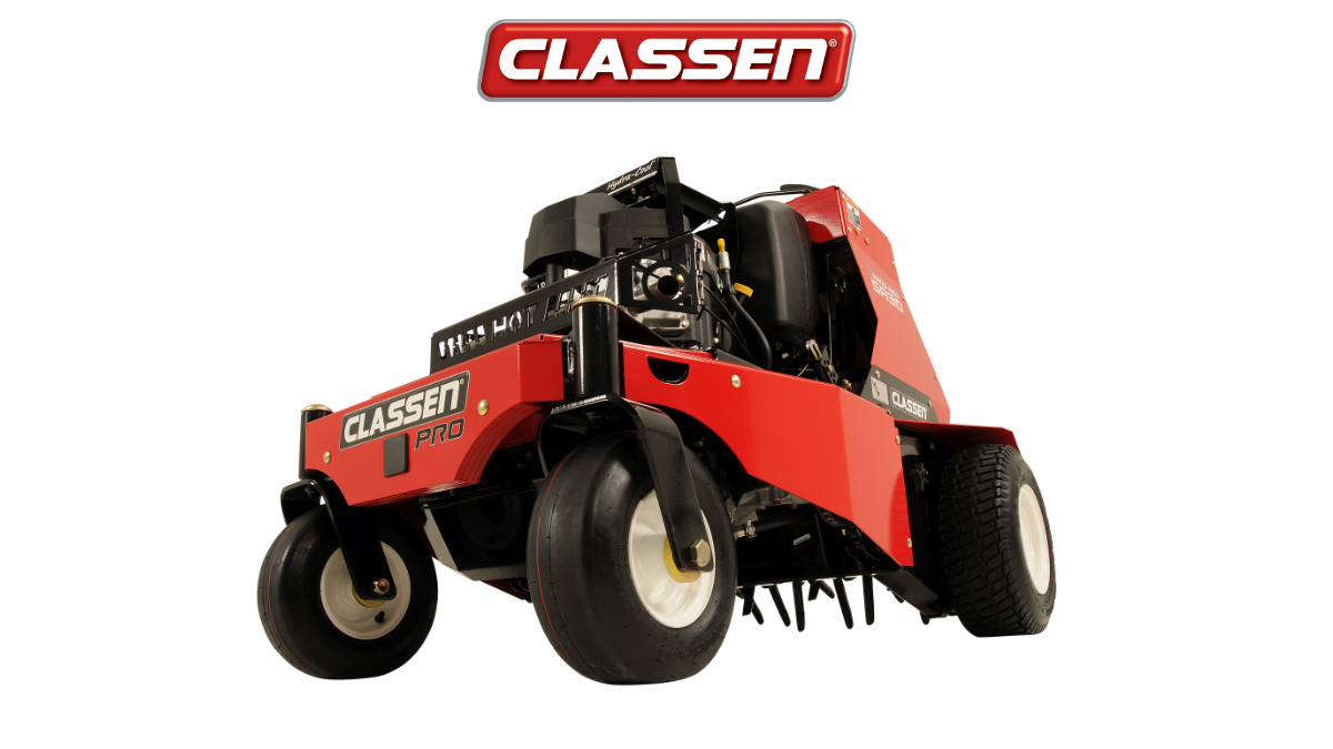 It rescues lawns from looking shabby. Classen PRO Stand-Aer. Fast aerating with true zero-turn maneuverability. $100 instant rebate ends 10/31/20. #aeratewithclassen #classenrebate #classenturfcare ow.ly/Tcgt50BIbNX