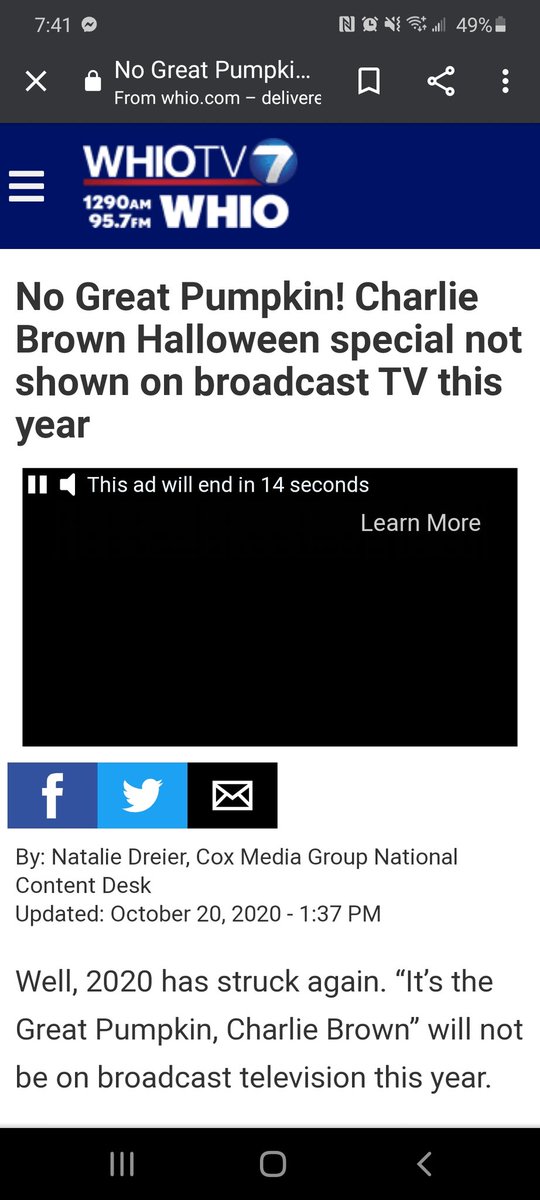 Notrandymoss's tweet image. Not cool @apple. You just took away holiday entertainment for many people for the last 40 years. Screw you. And everything your company stands for. #bullshit #fuckapple #criminal #savesnoopy #CharlieBrown #PeanutsHalloween #Peanuts