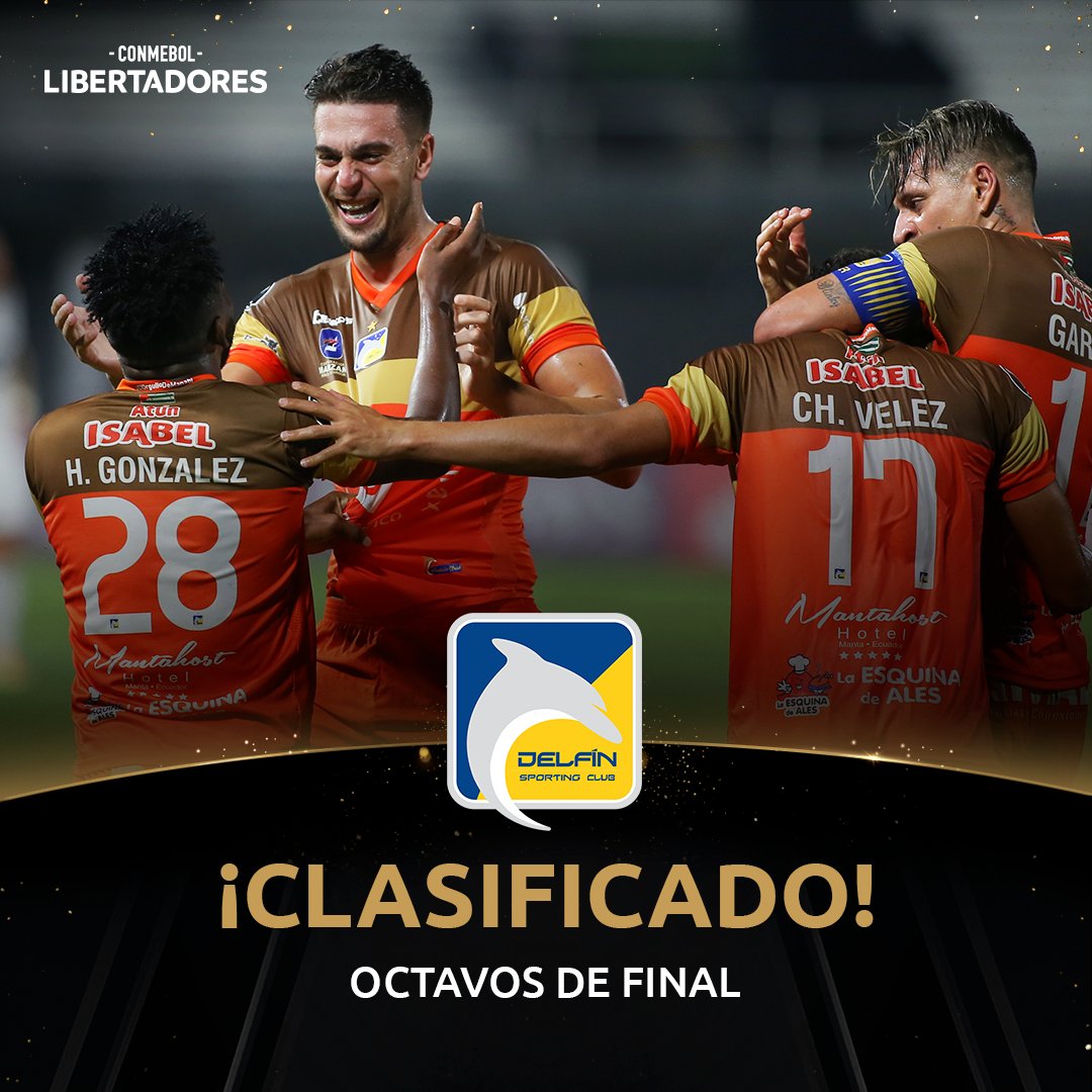 🐬🇪🇨 ¡Histórica clasificación de <a href="/DelfinSC/">Delfín Sporting Club</a> en la #Libertadores!⁣
⁣
⭐ Por primera vez se clasificó a los Octavos de Final, tras ganarle a #Olimpia en Paraguay.