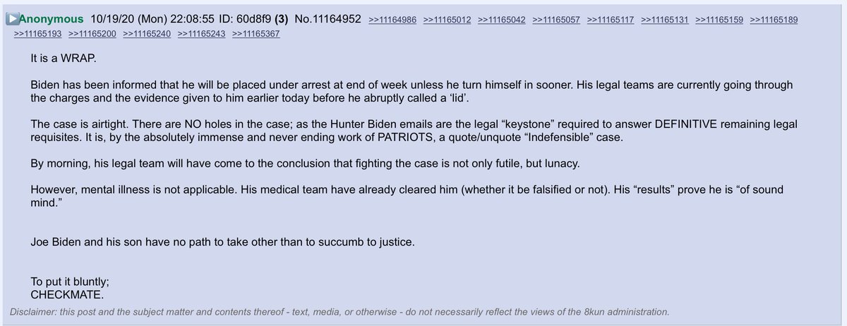 1. Here's a series of anon posts. Legal analysis by what sounds like an attorney to my attorney ears. Make of it what you will.