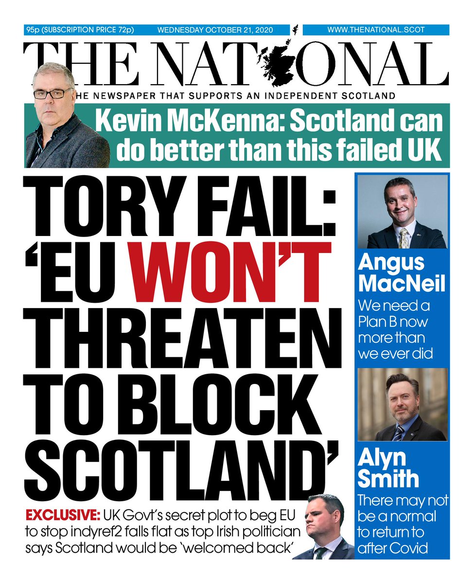 Tomorrow's front page: EU 'won't threaten to block Scotland' https://t.co/utdhn60Uyf