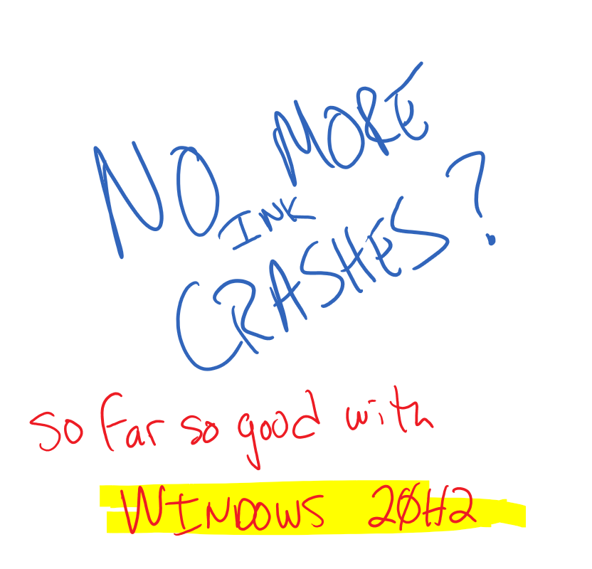 daperfecttablet's tweet photo. Heads up #edtech peeps:
Issue=using #digitalink in #onenote while sharing ur screen which is duplicated in a #microsoftteams meeting crashes onenote/teams (running #windows2004 ) @surface pro 7 only for us
SOLUTION=install #windows20H2 seems 2 resolve issue @hoyty https://t.co/ZB0F8d1qW8