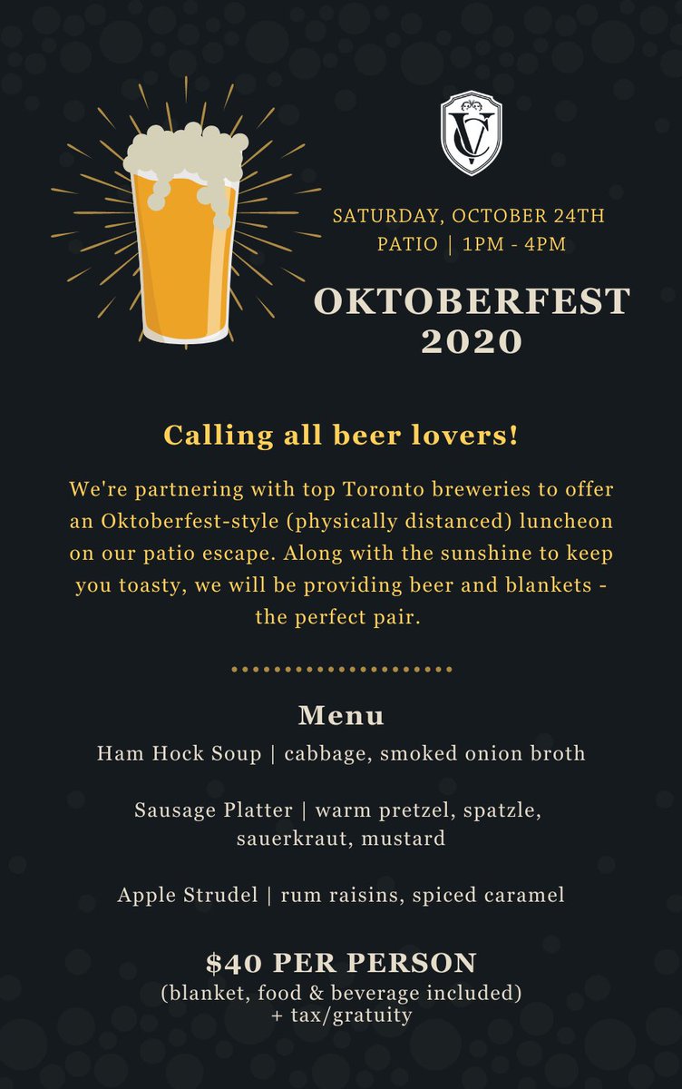 We’re partnering with some of the city’s favourite breweries this Saturday to offer an #Oktoberfest inspired luncheon. Join us to raise a glass to Gemütlichkeit! DM to order tickets. 🥨 🍺 #toronto