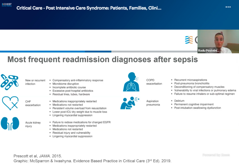  @itsradu: Research from  @HalliePrescott shows that there are common reasons for readmission in  #sepsis.  #CHEST2020