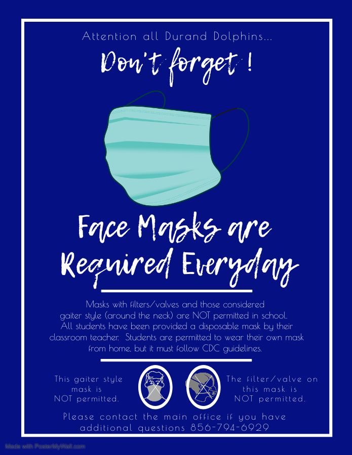 We can't mask our excitement...it is GREAT to be back!! Don't forget students are required to come with an appropriate mask every day.