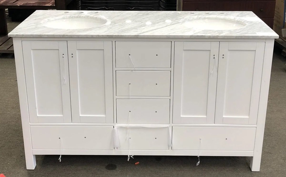 Buds Warehouse On Twitter Beautiful New White Double Sink Bathroom Vanity With Marble Top Priced Over 1 Buds Warehouse On Twitter Beautiful New White Double Sink Bathroom Vanity With Marble Top Priced Over 1