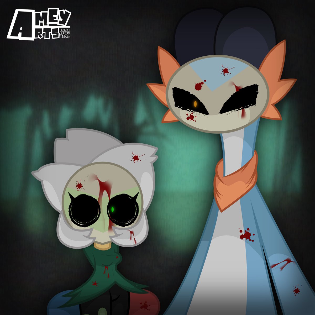 Ame_Villafuerte's tweet photo. Esta es mi pequeña participación para el evento con temática de halloween de @PSwayRosOficial

#illustration #ilustración #photooftheday #GraphicDesign #Drawingoftheday #Characterillustration #illustrator #cartoonart #Style #MyStyle #Swampert #roserade #halloween #pokemon https://t.co/gIST2DcXkC