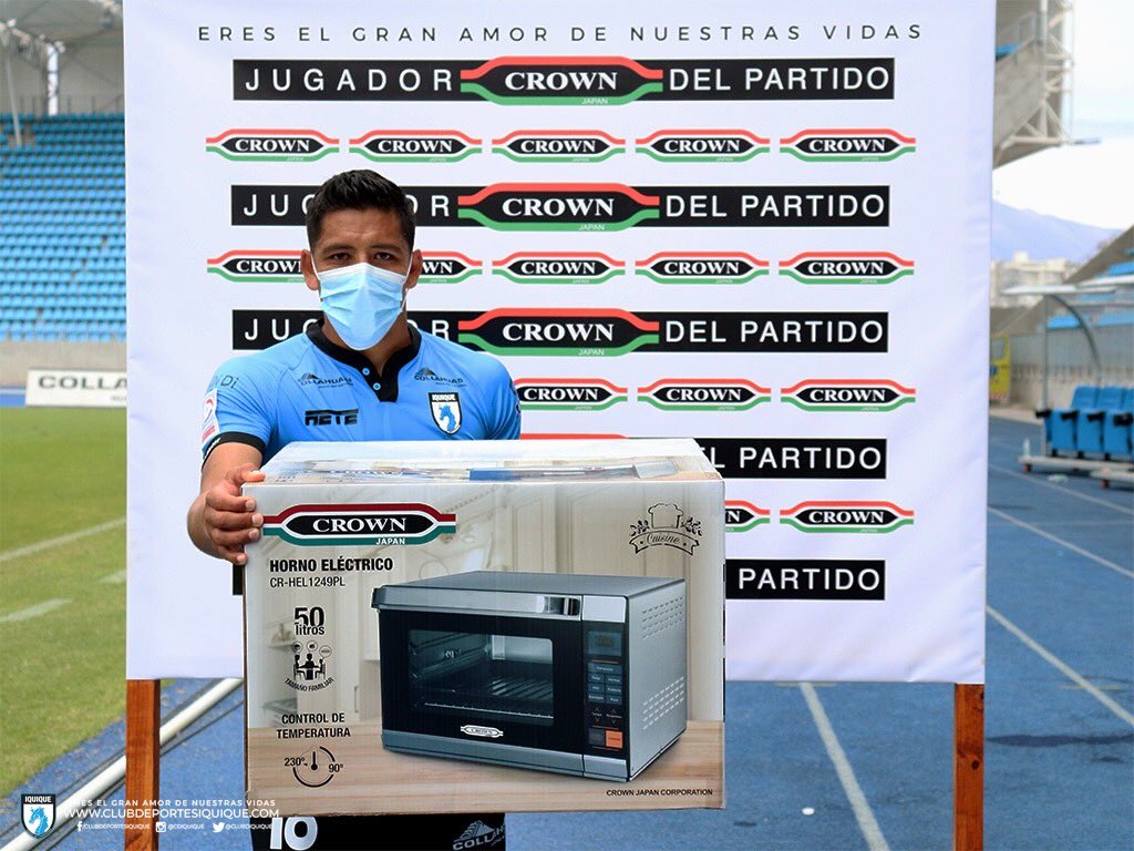 #JugadorCROWNdelPartido💪🏼Hans Salinas anotó el primer gol del partido y fue nuestro jugador destacado de hoy.

🙌🏼CROWN, que se suma como nuevo sponsor, premiará fecha a fecha al mejor jugador del partido. Hoy, nuestro querido Hans se llevó este tremendo horno eléctrico a casa.