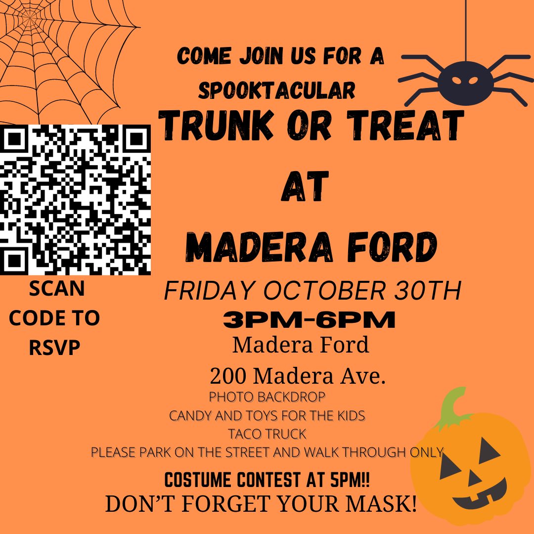 COME JOIN US FOR OUR FIRST ANNUAL TRUNK OR TREAT! Click the link in our bio or scan the QR code to RSVP.