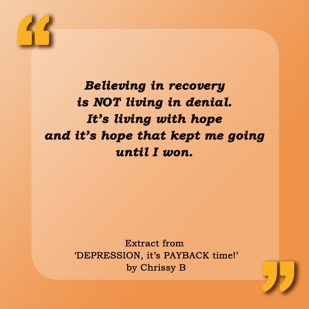 Chrissybshow's tweet photo. Having hope is not living in denial! #mentalhealth #wellbeing  #beatdepression #beatpanicattacks #wellness #mentalhealthmatters  #preventsuicide #fightback #positivepsychology  #goodnews #lonely #lonliness #emptiness #disability https://t.co/RIoOZiygu6