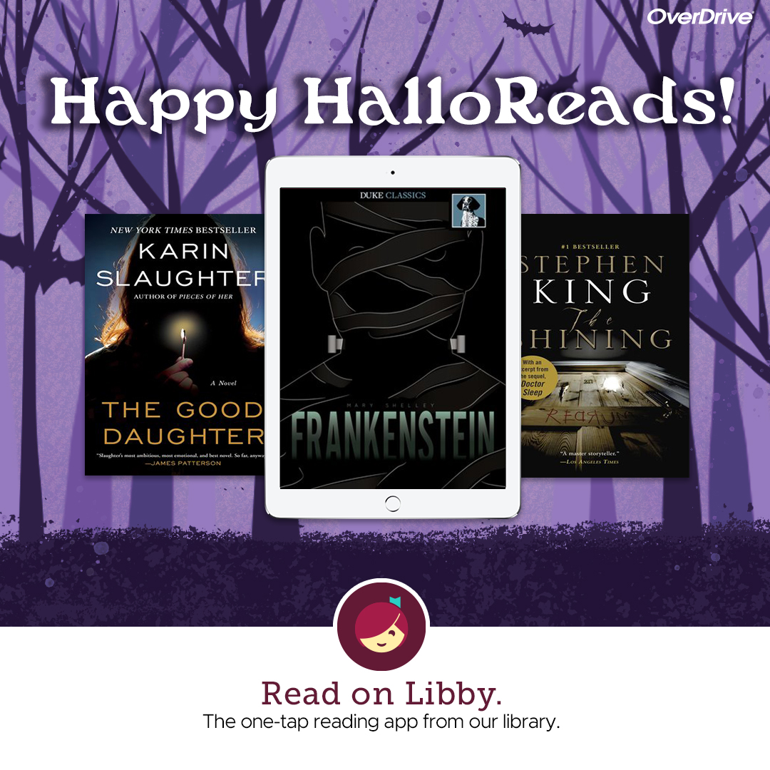 Read…if you dare! Check out these scary, spooky, or suspenseful eBooks and eAudiobooks on Overdrive or the Libby app bit.ly/3dGTda1