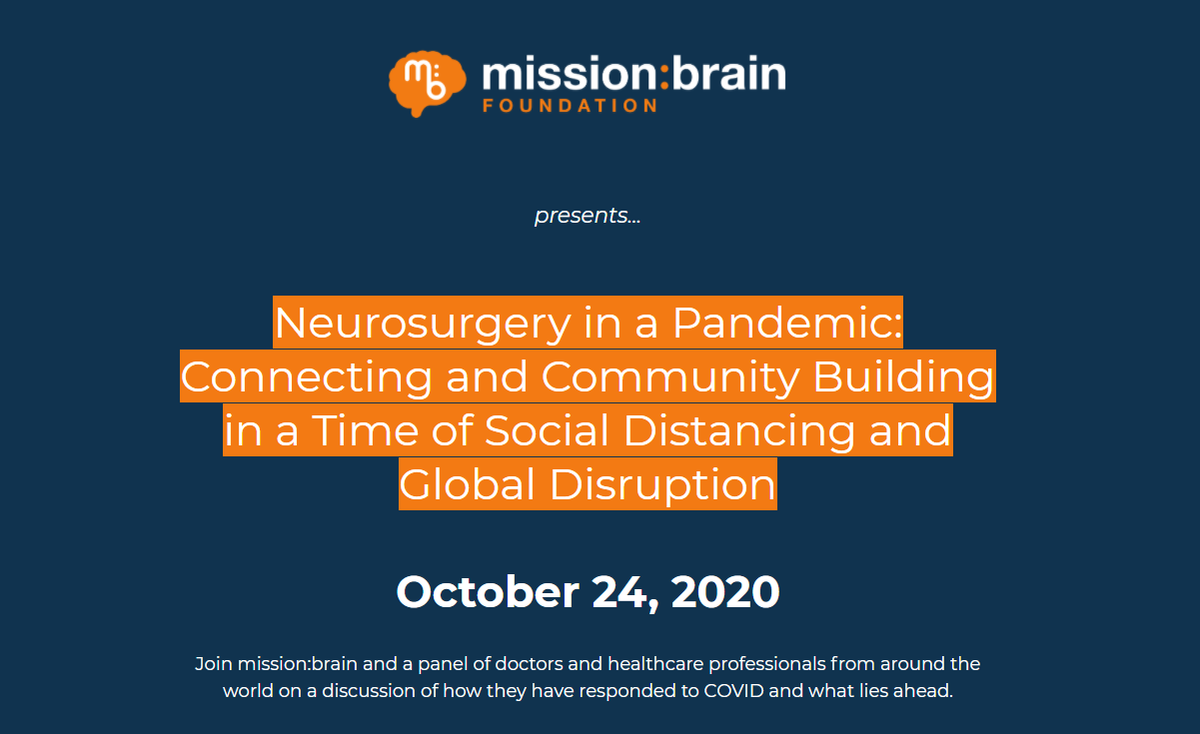 aansudg's tweet photo. Atenta invitación al Simposium organizado por The Mission Brain Foundation. Con la participación del Dr. Alfredo Quiñones Hinojosa, Dr. Rodrigo Ramos Zúñiga, sponsor de este capítulo y otros doctores de referencia internacional
Viernes 24 Octubre 09:00 hrs, registro gratuito https://t.co/v1C3nEmv0B