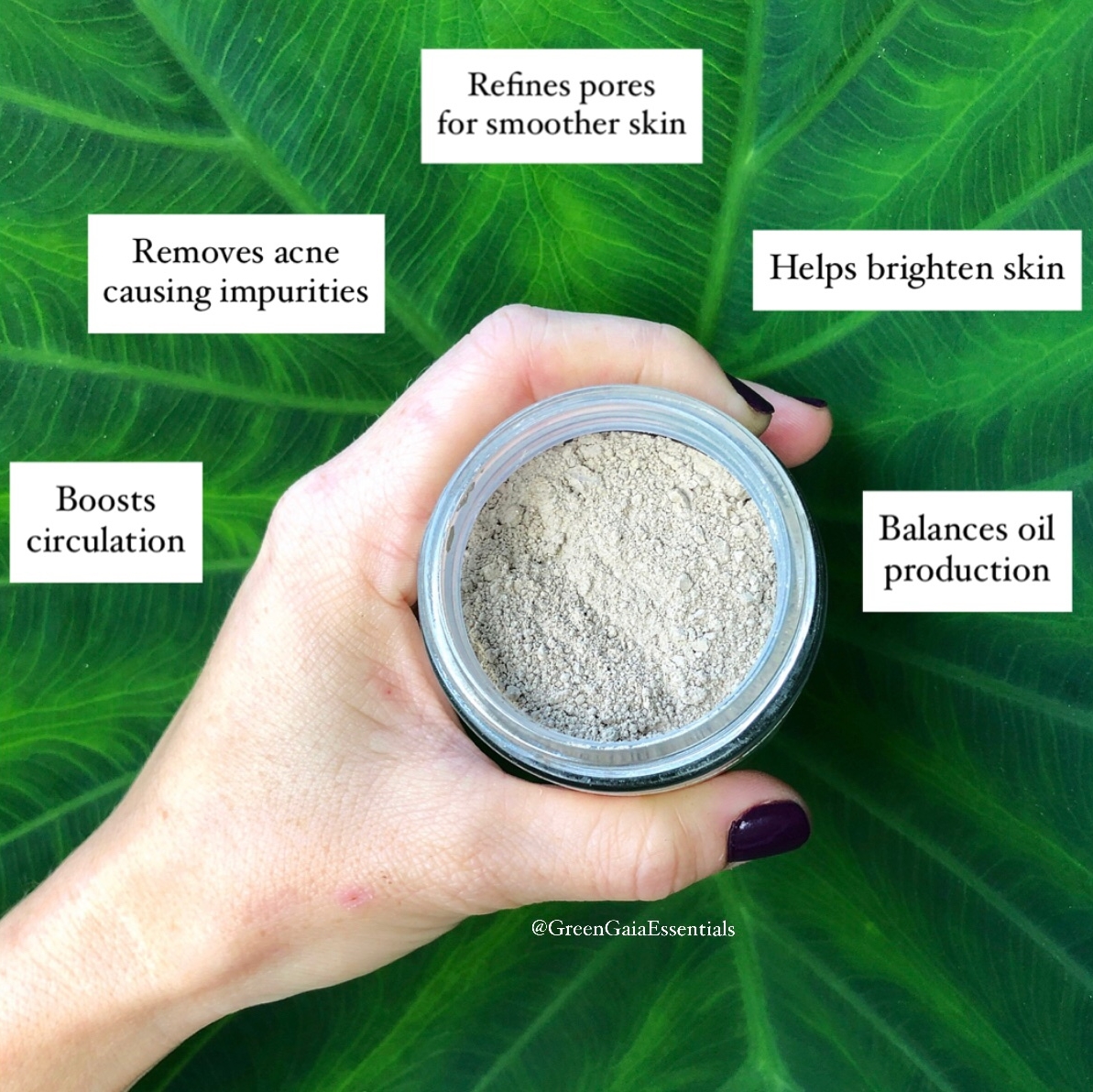 Clay masks offer many benefits for your skin while also delivering nutrients to the skin.

#GreenGaiaEssentials #WomanOwnedBusiness #FemaleEmpowerment #BusinessForChange #OrganicSkinCare #GuidedSTL #StLouis #YogaGirlFoundation #314Together #CrueltyFree #Vegan