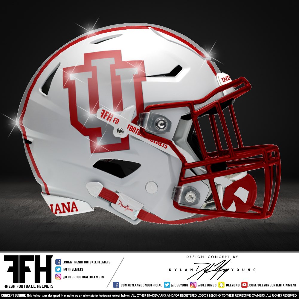 FFhelmets's tweet image. Indiana Hoosiers, college. Design concept by @deeyung. #FreshFootballHelmets