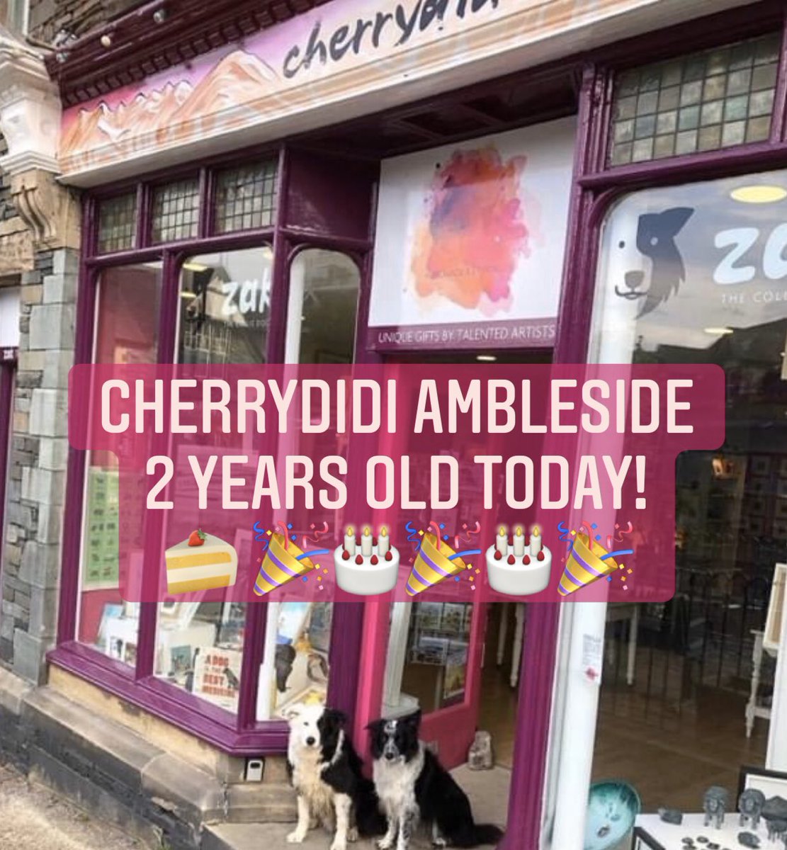 With all that’s going on we almost missed it.... CHERRYDIDI AMBLESIDE is 2 TODAY!  🎉🎂🎉🎂🎉 It’s been an interesting journey so far & what a wonderful addition to #cherrydidikeswick
Ade & I, & our staff thank every one of you that has been involved in making it a success. 🙏♥️